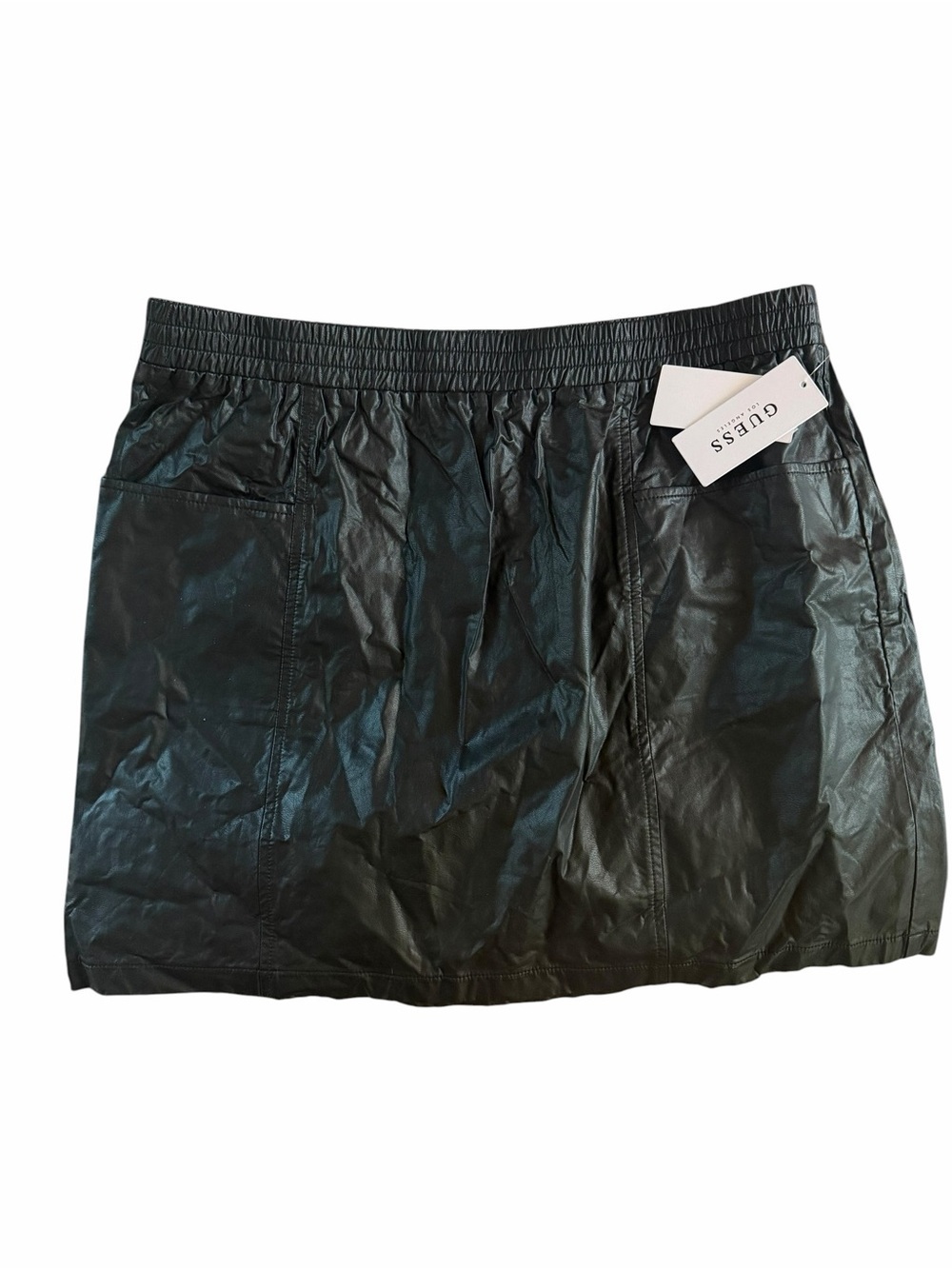 GUESS Black Faux Leather Skirt - Picture 1 of 6